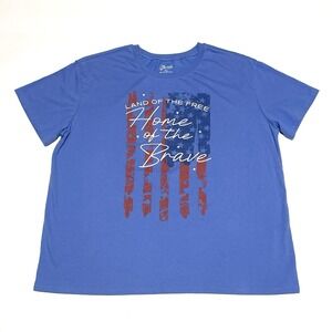 Fleurish XXL Men's Land of the Free Home of the Brave T-shirt Patriotic July 4th
